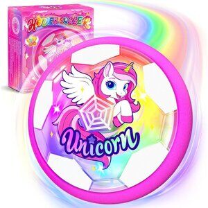 New Unicorn Hover Soccer Ball for Girls, Light Up Air Floating Toys for Girls